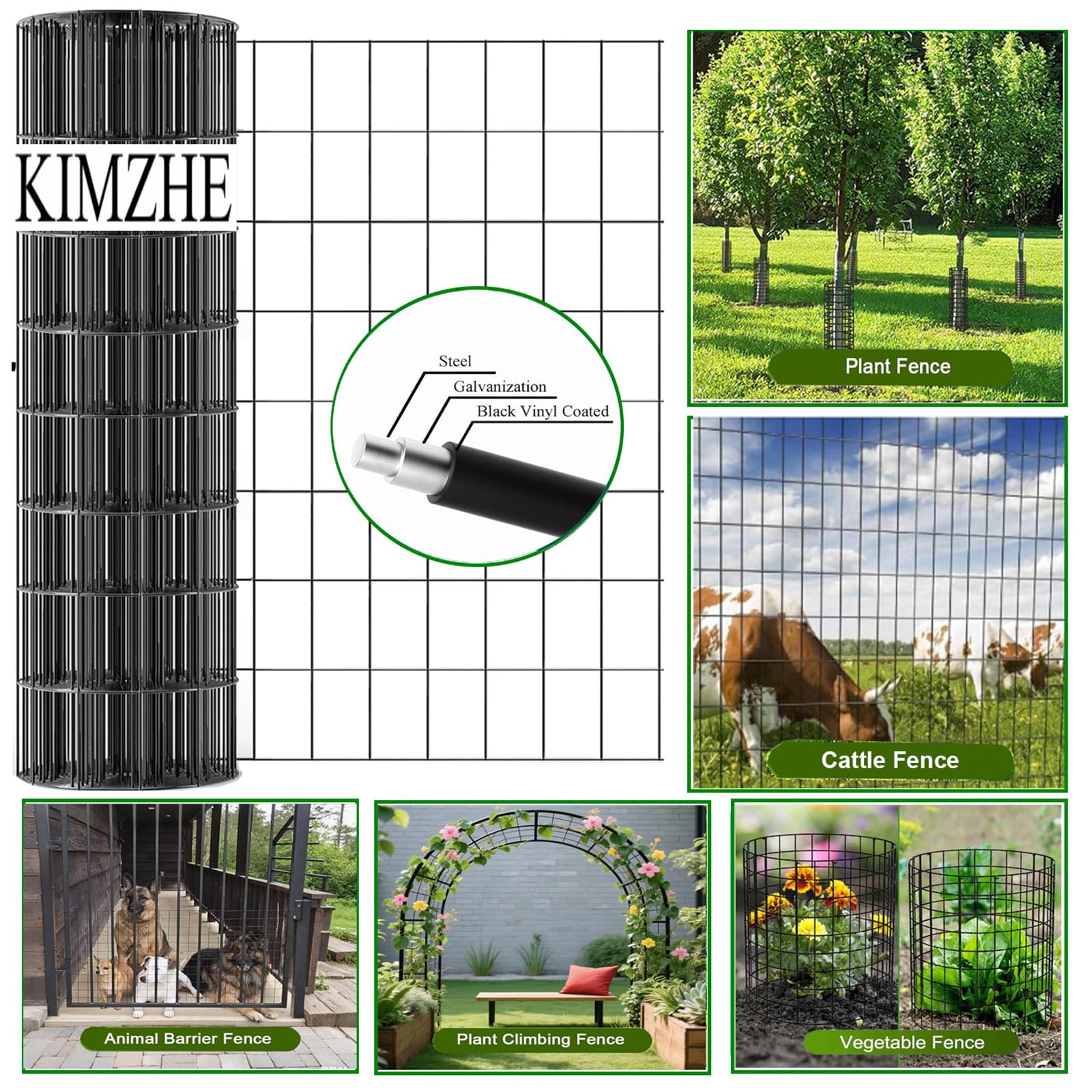 KIMZHE packaged accessories including zip ties and U-nails for immediate setup benefit