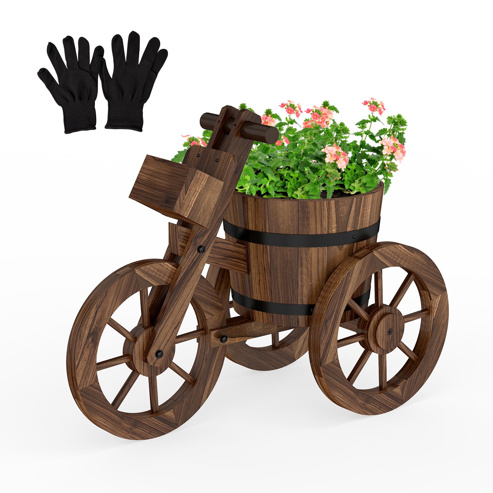 kinbor front view planter showcasing vintage tricycle design and curb appeal