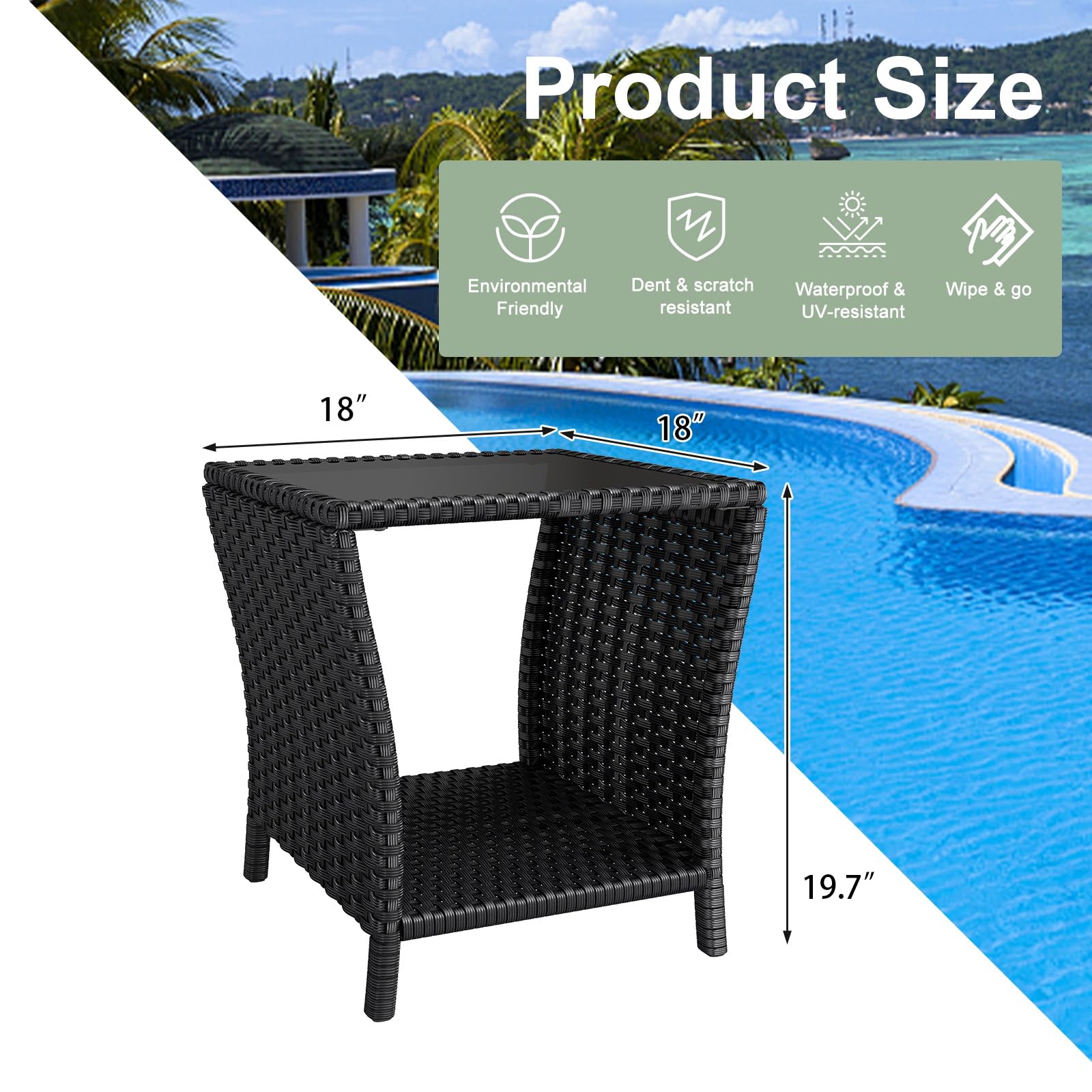 kinbor tabletop in use with drinks illustrating outdoor entertaining convenience