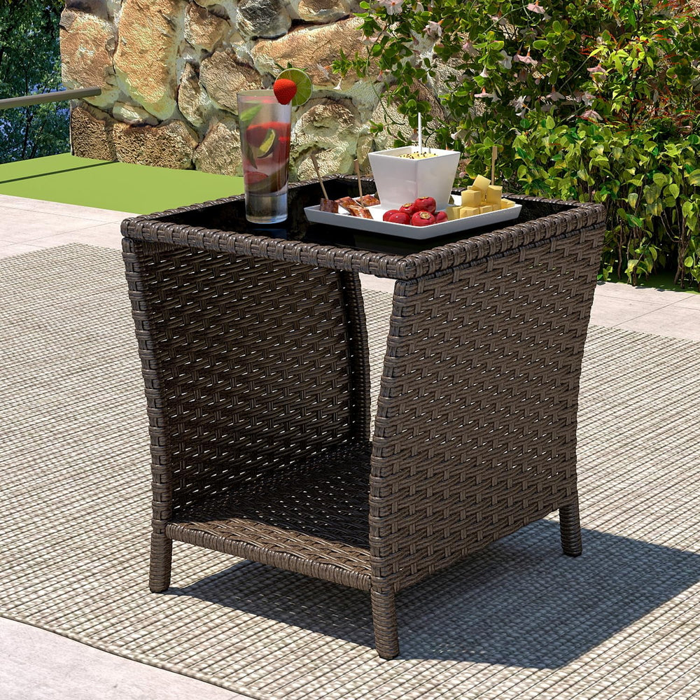 kinbor tables outdoors demonstrating weather-resistant finish benefit