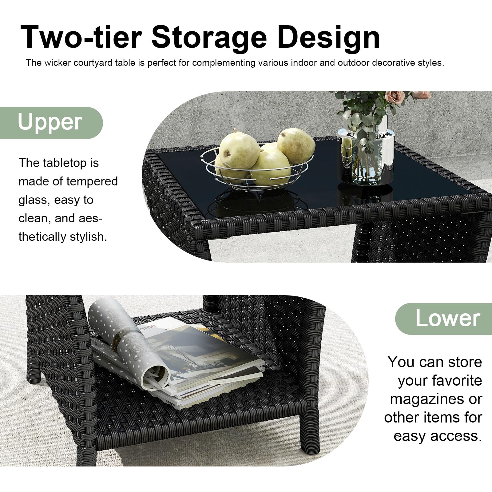 kinbor detailed view of PE wicker weave showing UV-resistant texture benefit