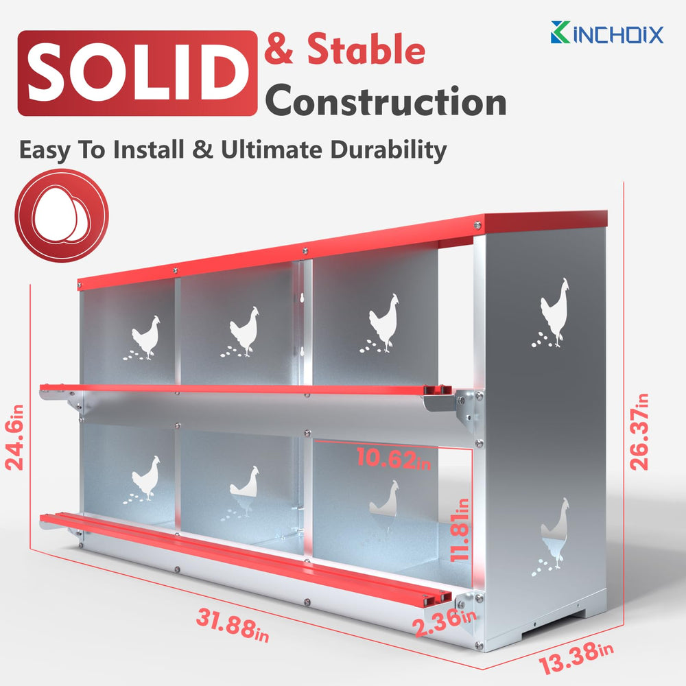 Kinchoix installed inside a chicken coop showing neat nests and improved coop organization