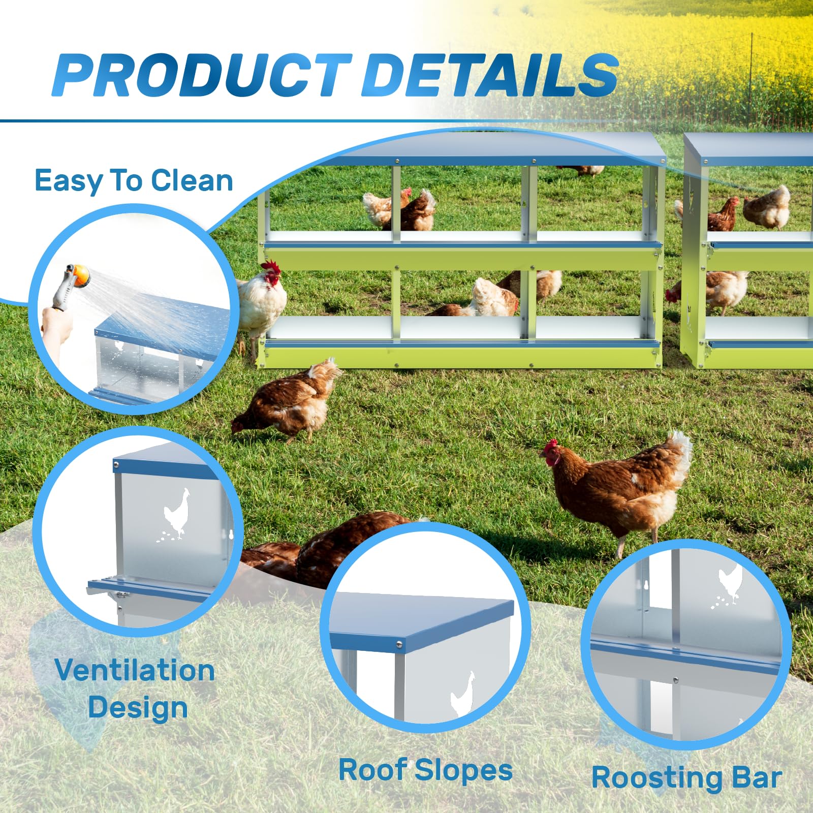 Kinchoix interior with bedding demonstrating roomy nest comfort for hens