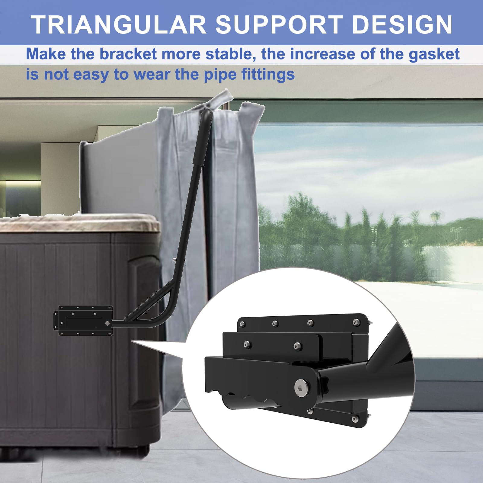 Kinchoix side-mounted lifter installed on spa for easier cover removal