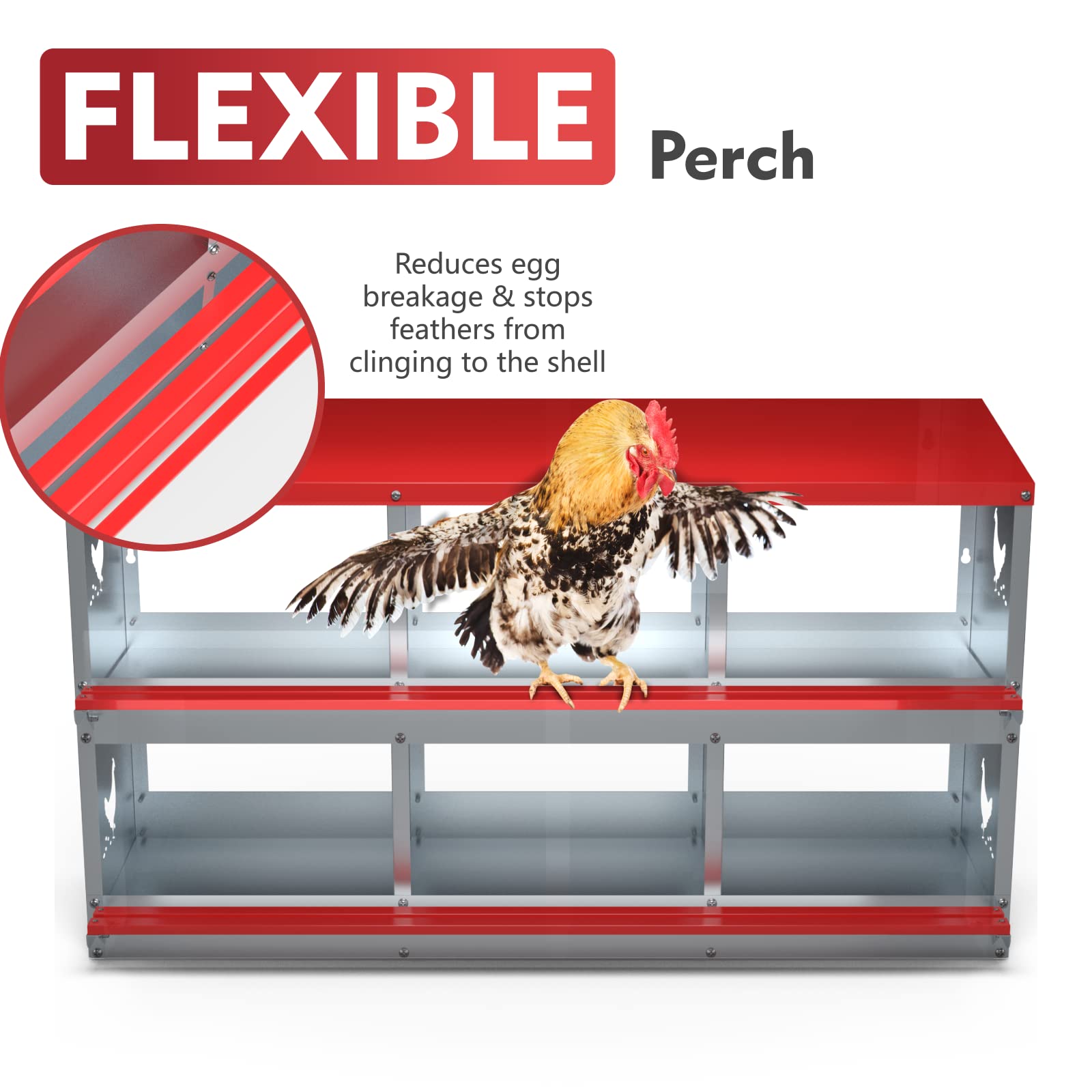 Kinchoix ventilation cutouts close-up showing airflow benefits and decorative chicken-shaped holes