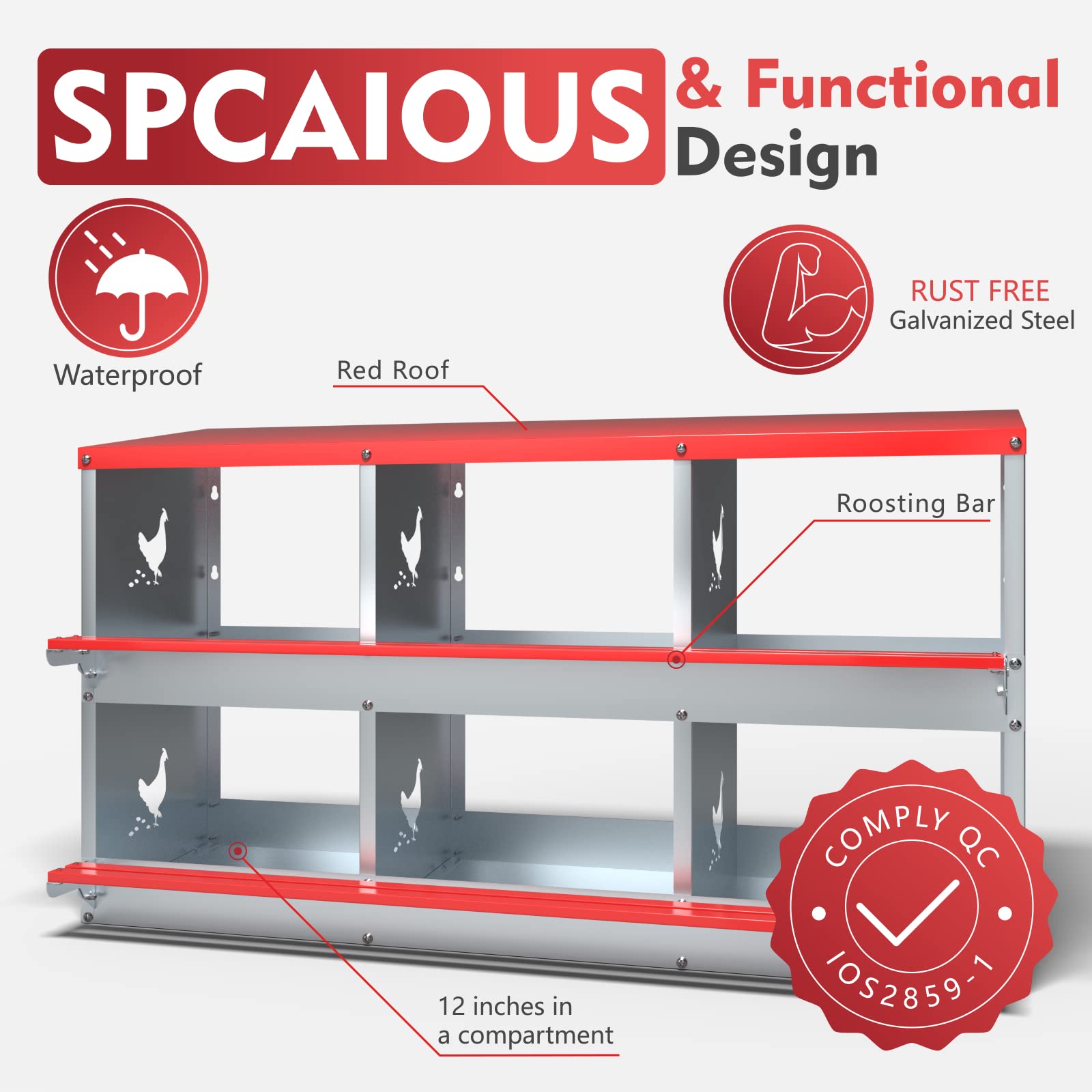 Kinchoix wall-mounted detail showing secure mounting and space-saving placement in coop