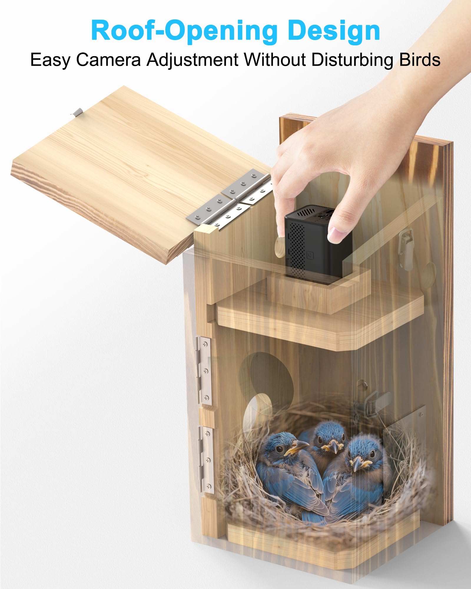 KinetCam size comparison in hand illustrating compact design and easy installation