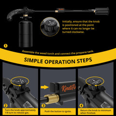 KinetiFire close-up of steel nozzle demonstrating wide high-heat output for faster clearing