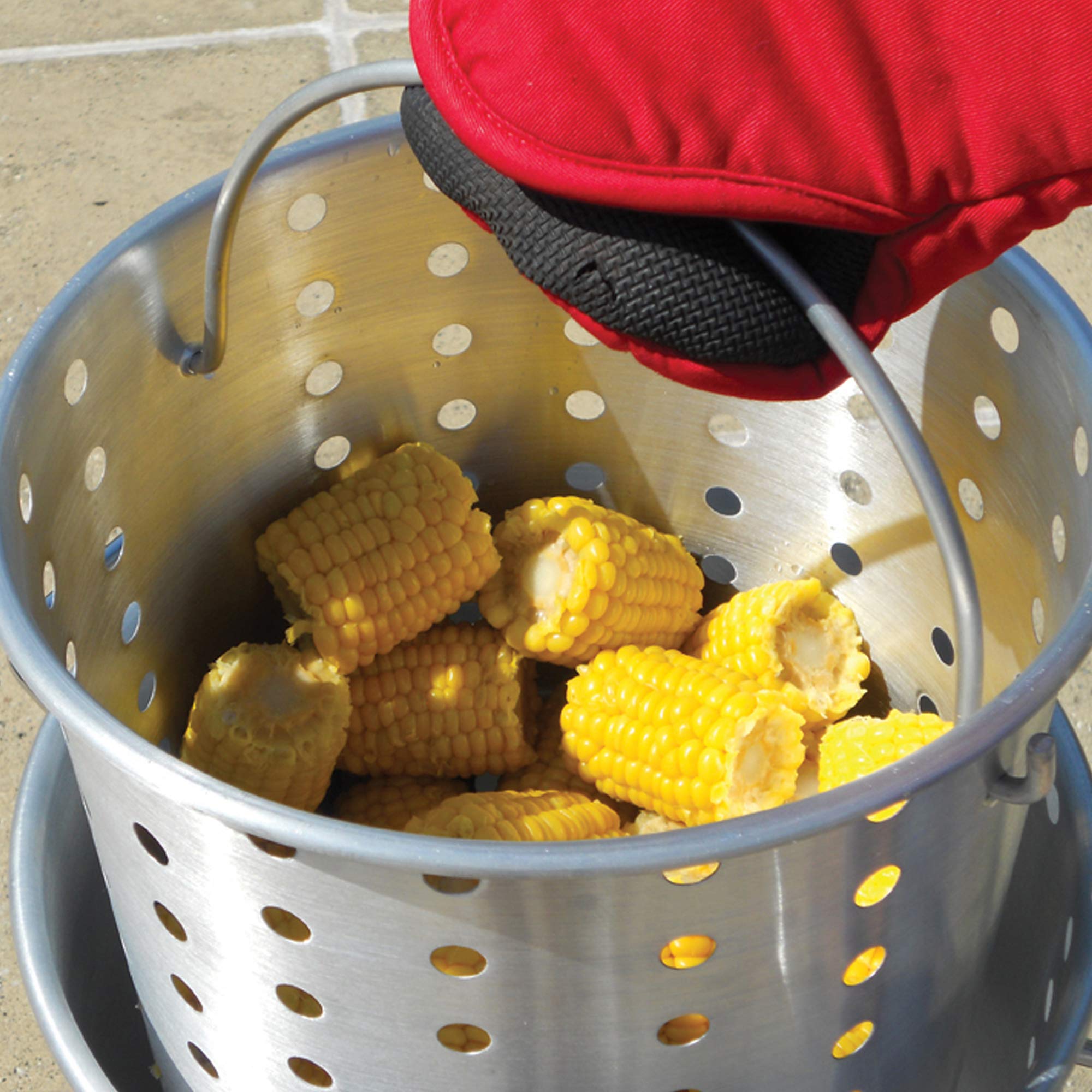 King Kooker frying a turkey outdoors showing high-capacity cooking performance
