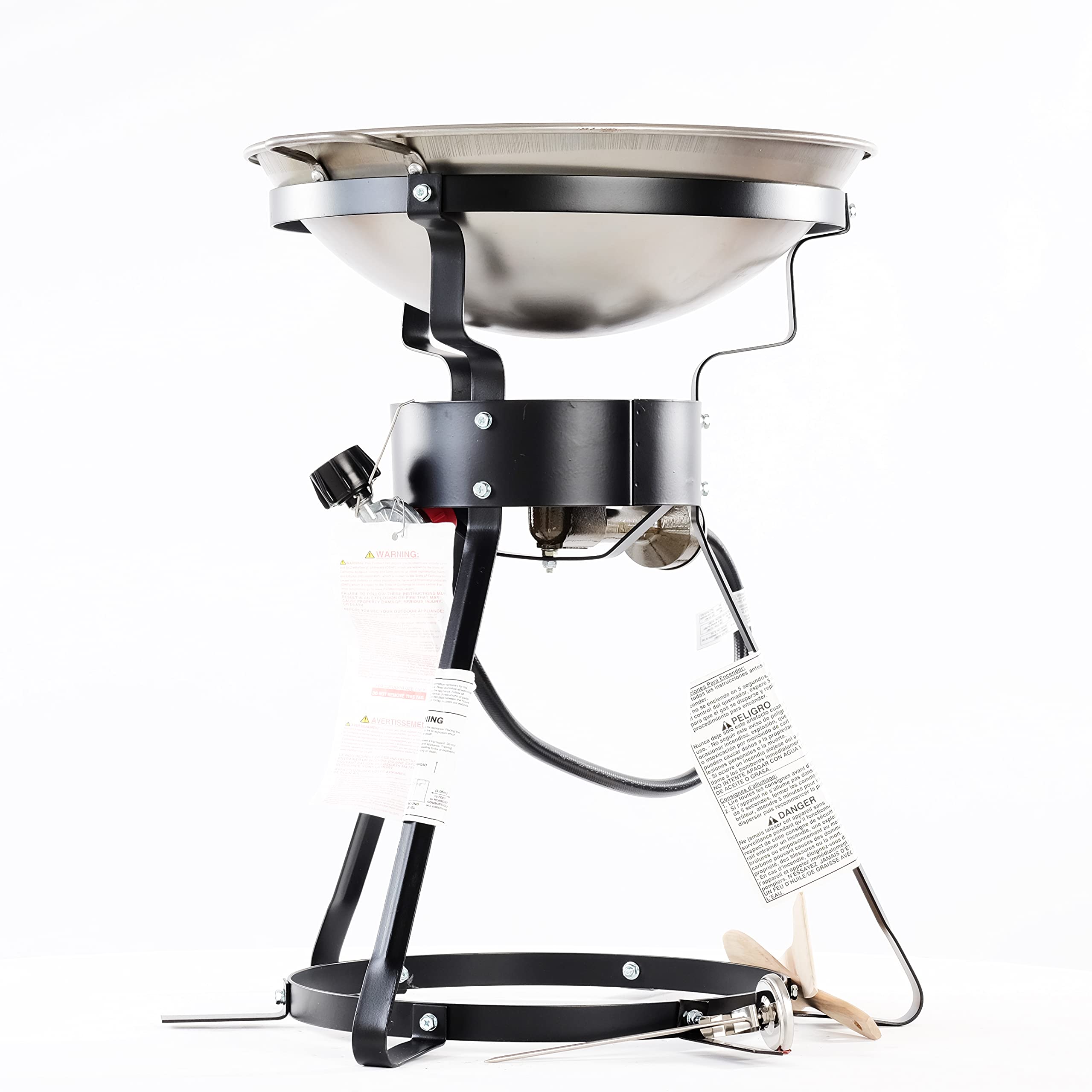 King Kooker deep-fry thermometer in wok demonstrating temperature monitoring benefit