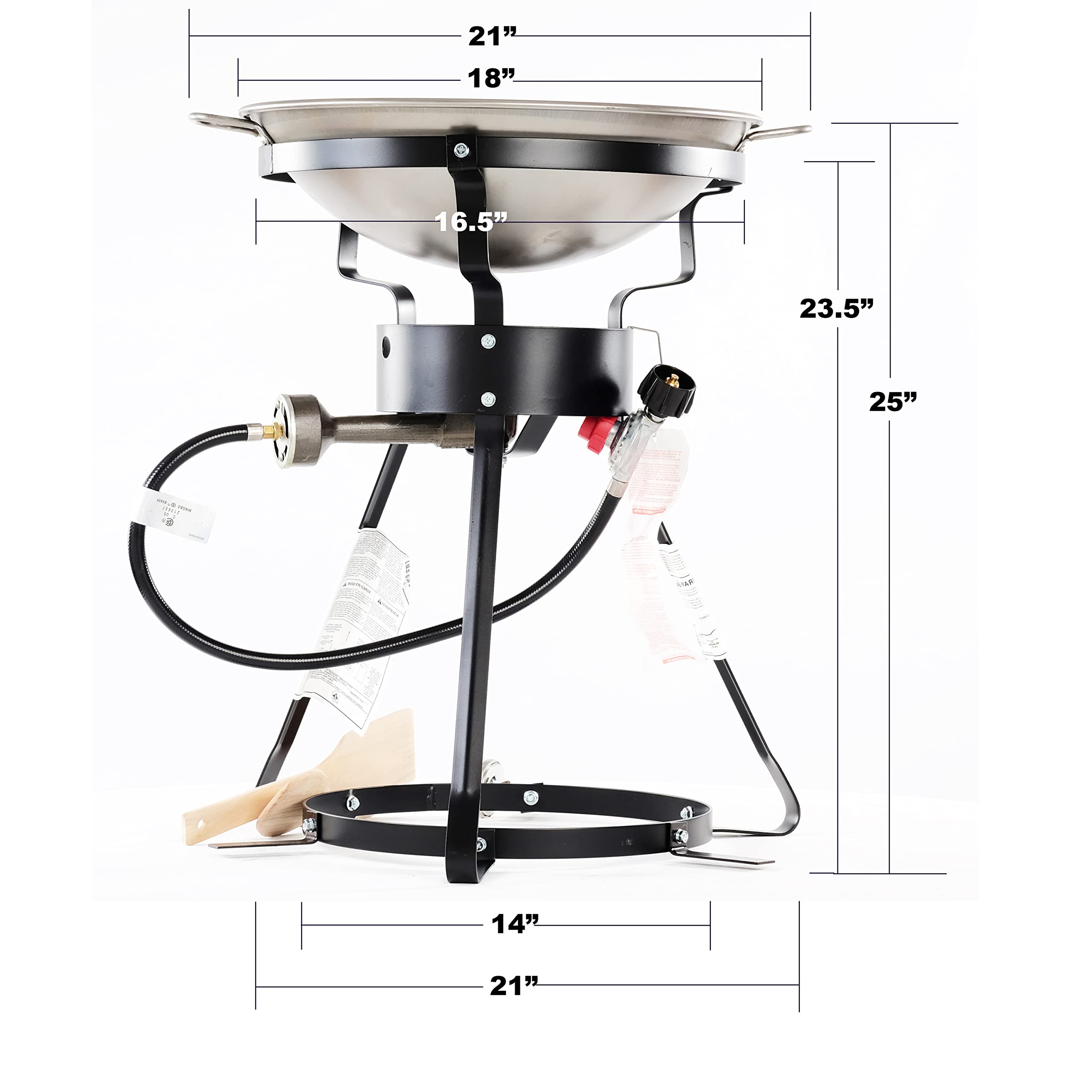 King Kooker close-up of 18-inch steel wok highlighting durable cooking surface