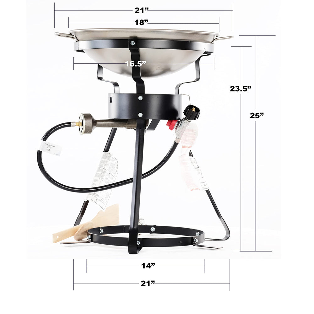 King Kooker close-up of 18-inch steel wok highlighting durable cooking surface