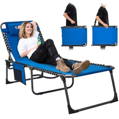 KingCamp lounge chair front view showing sturdy frame and inviting seat for outdoor comfort