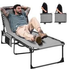 KingCamp open lounge chair front view showing stable seating and comfort