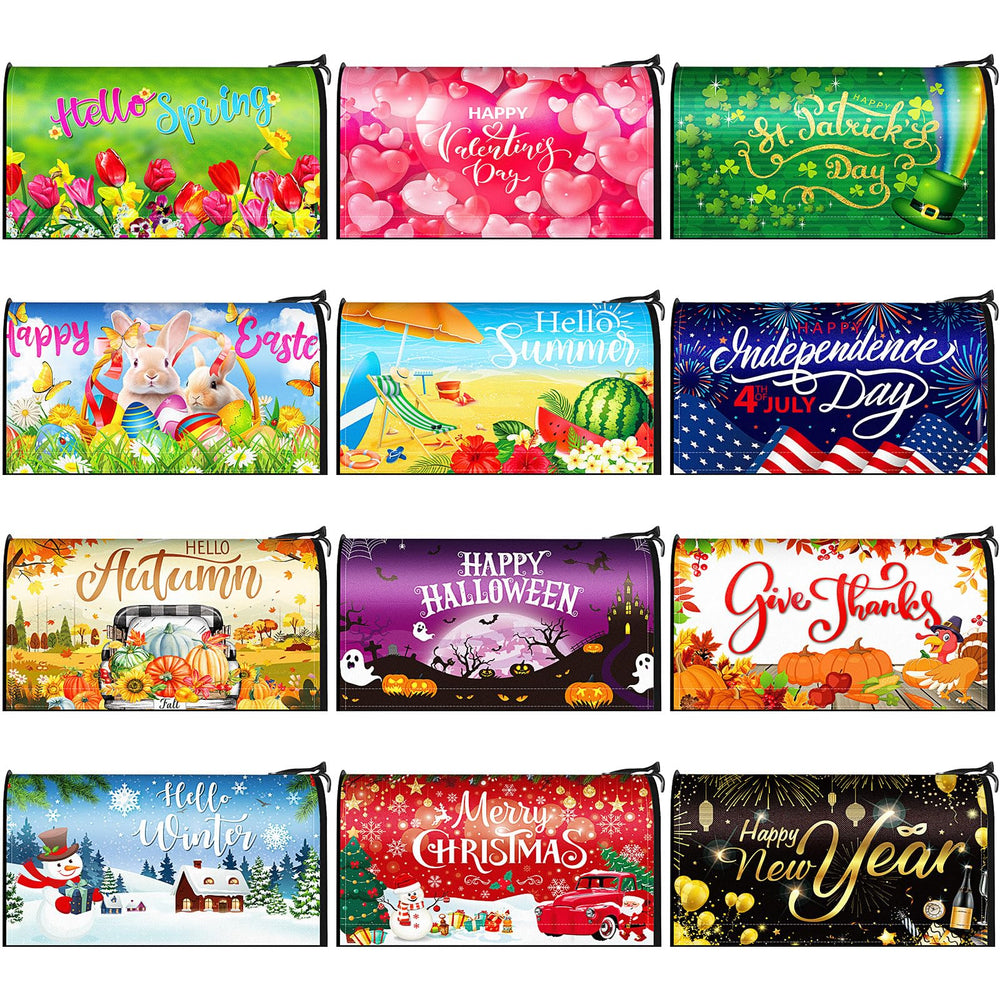 Kingdder full set front display showing twelve holiday covers and easy visual variety