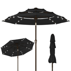 Kingdura front view of 10ft umbrella showing full canopy and shade benefit