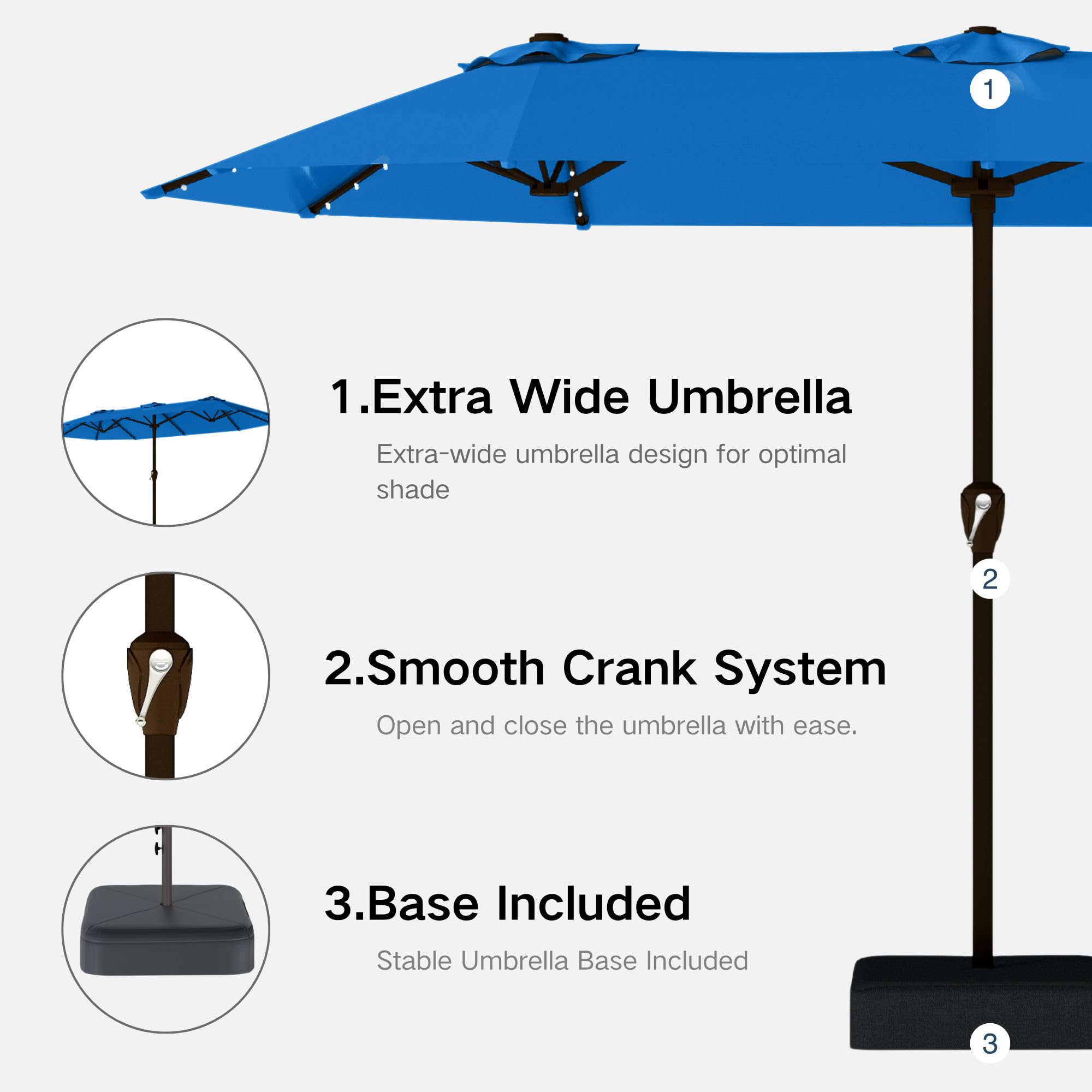 Kingdura cross base with two sandbags providing secure stability
