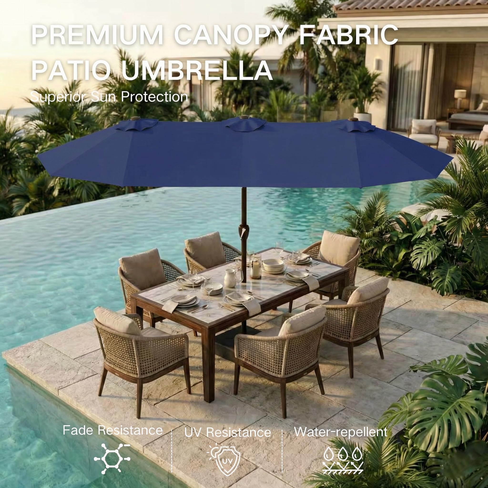 Kingdura included cross base with sandbags for secure outdoor stability