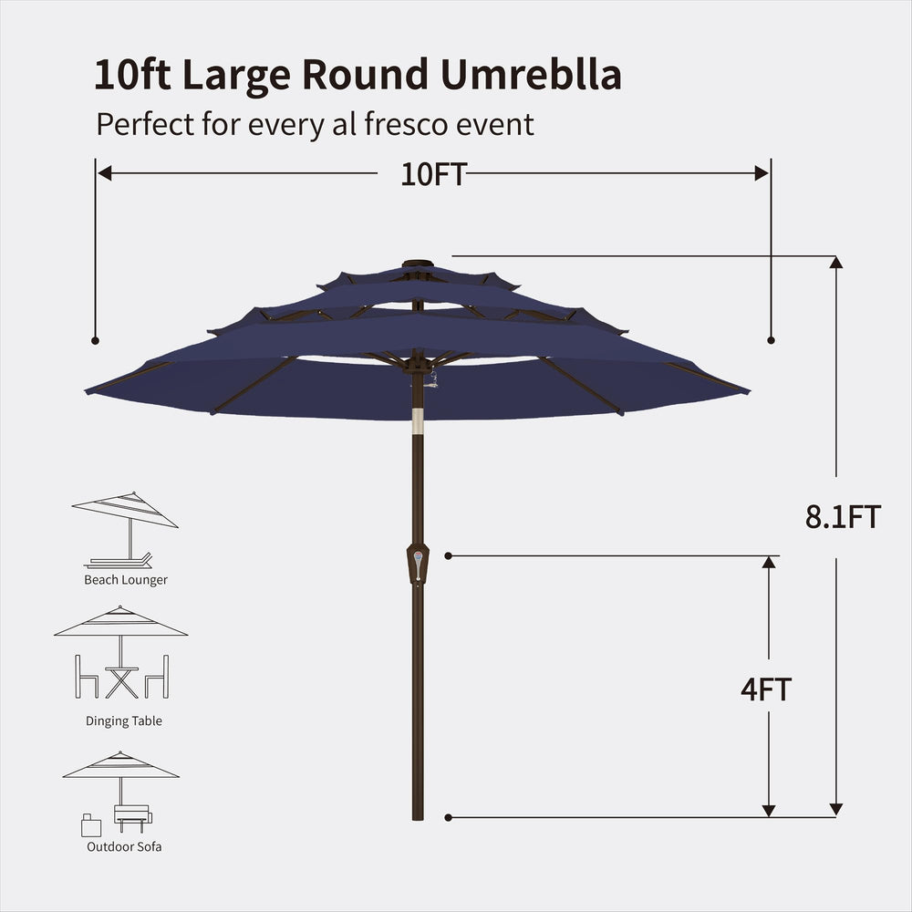 Kingdura folded umbrella stored compactly for off-season convenience