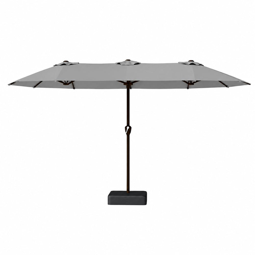 Kingdura front view of full umbrella setup showing wide coverage and shelter benefit