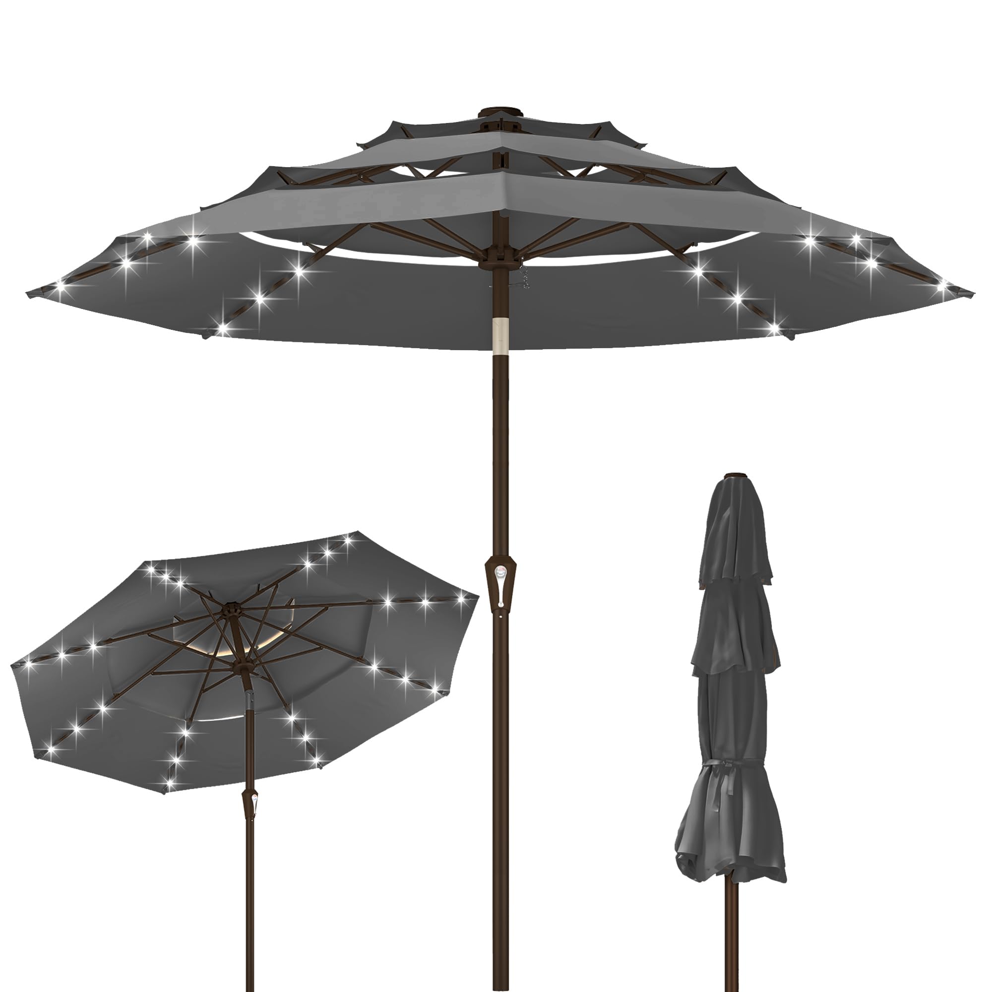 Kingdura front view umbrella showing full canopy and shade benefit