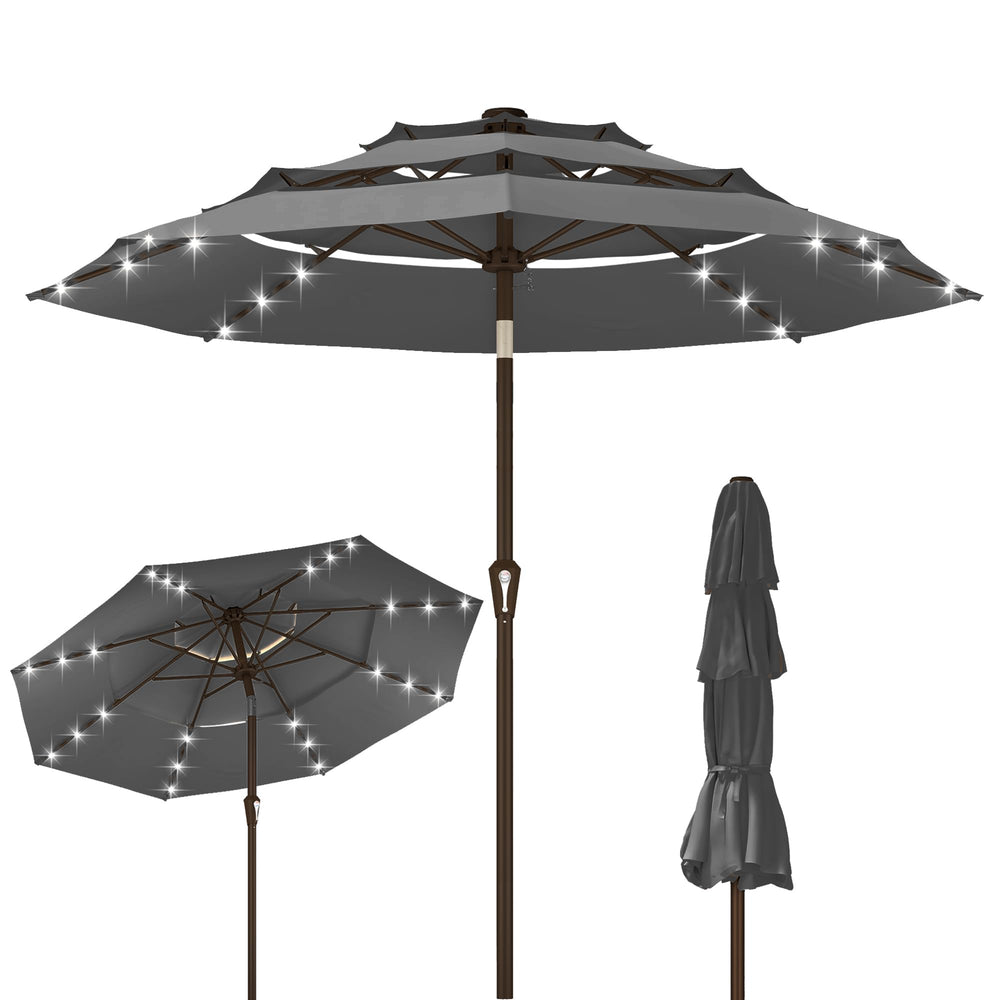 Kingdura front view umbrella showing full canopy and shade benefit