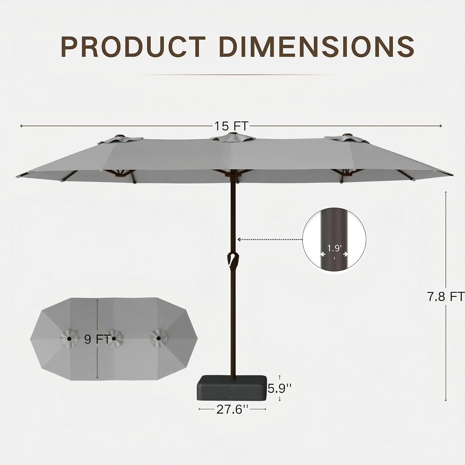 Kingdura umbrella shading patio dining setup offering comfortable family gatherings benefit