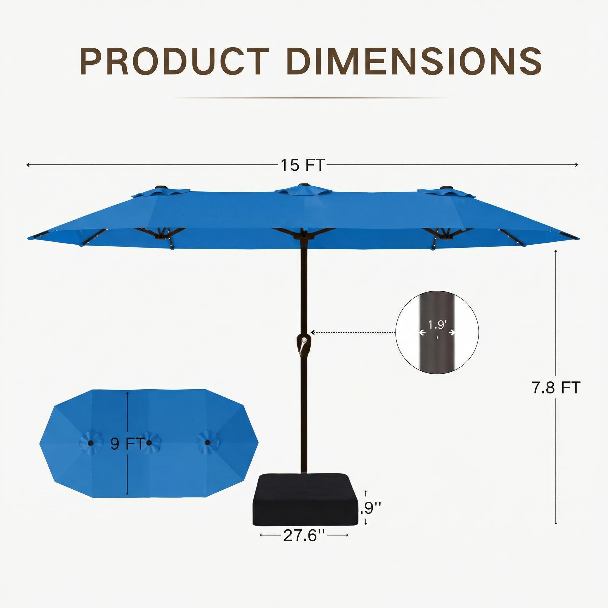 Kingdura nighttime scene with lit umbrella creating cozy ambiance