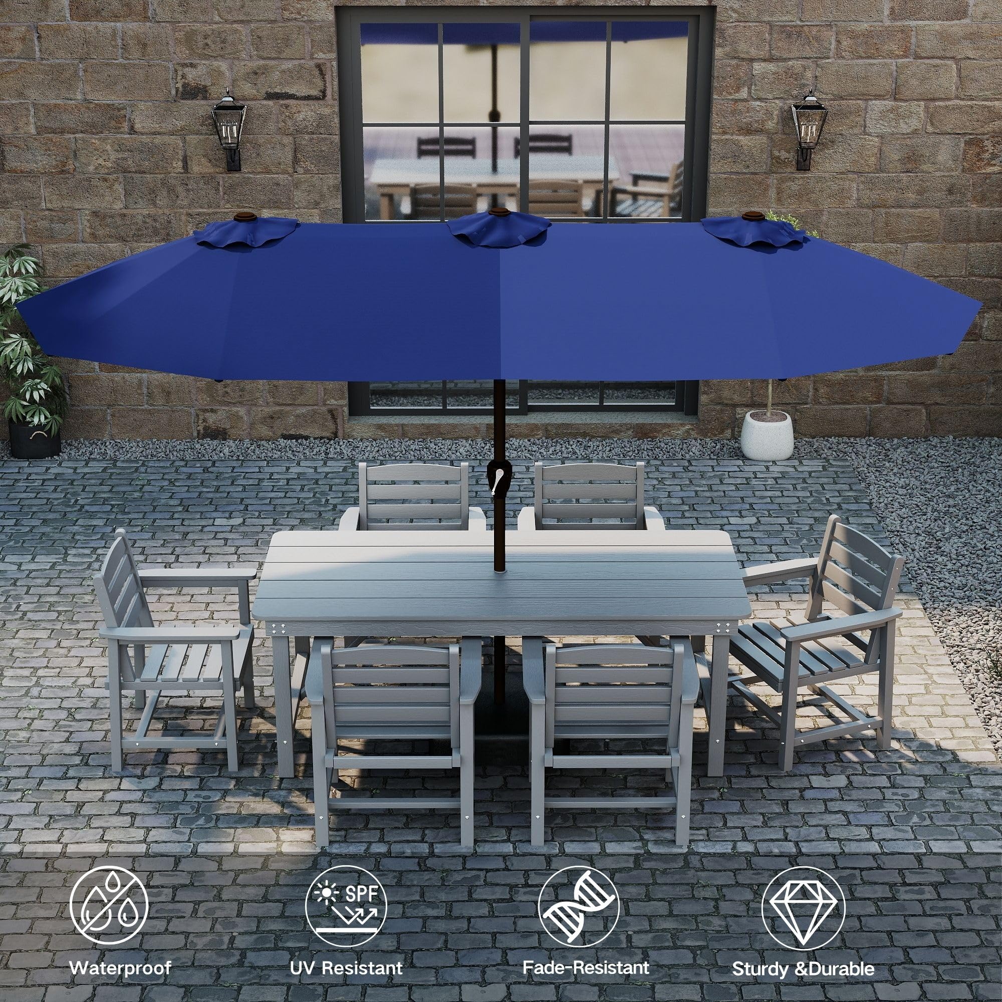 Kingdura top solar panel detail demonstrating hands-free rechargeable lighting benefit