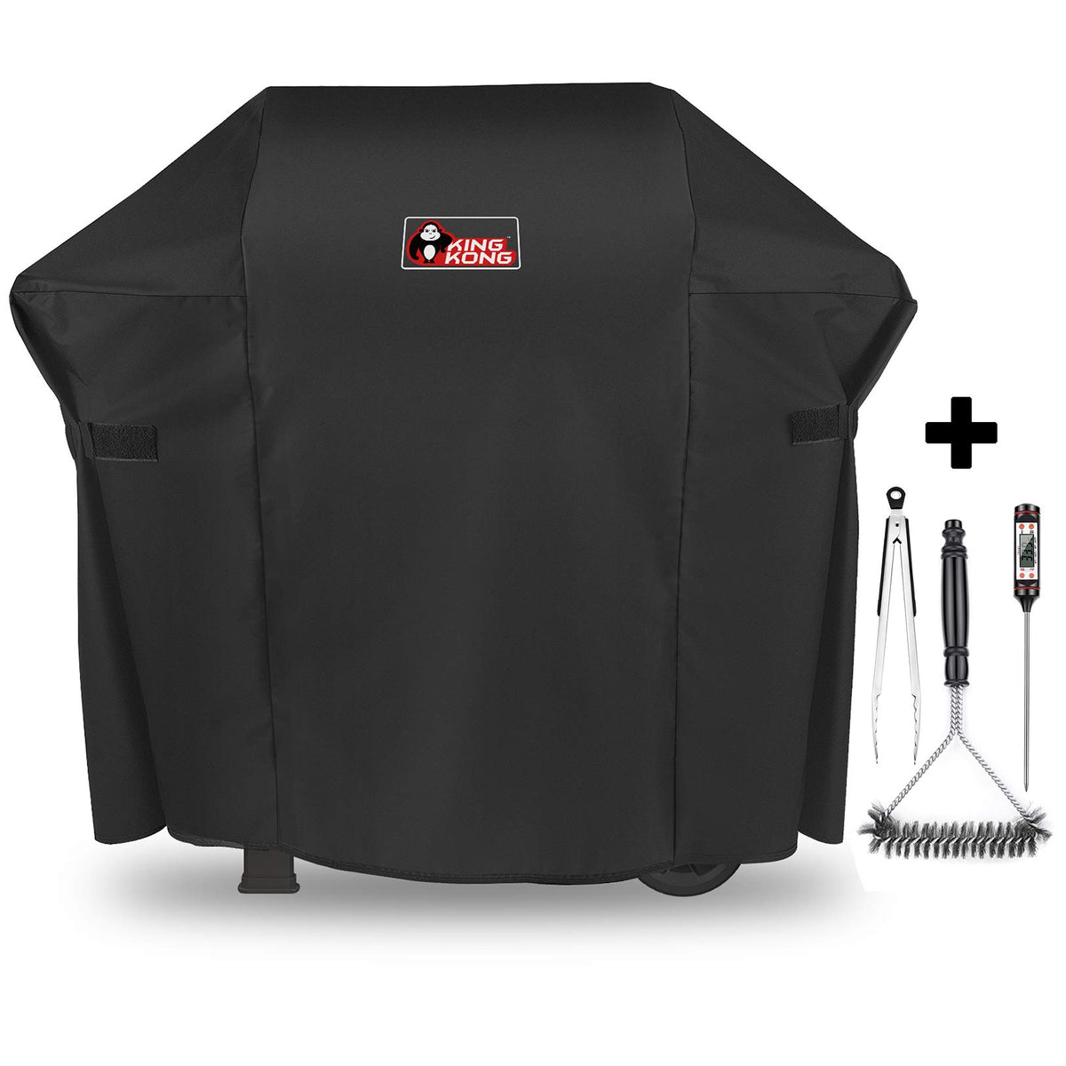 Kingkong front view cover on Weber showing snug fit and protection