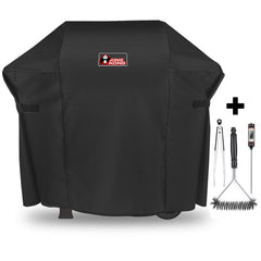 Kingkong front view cover on Weber showing snug fit and protection