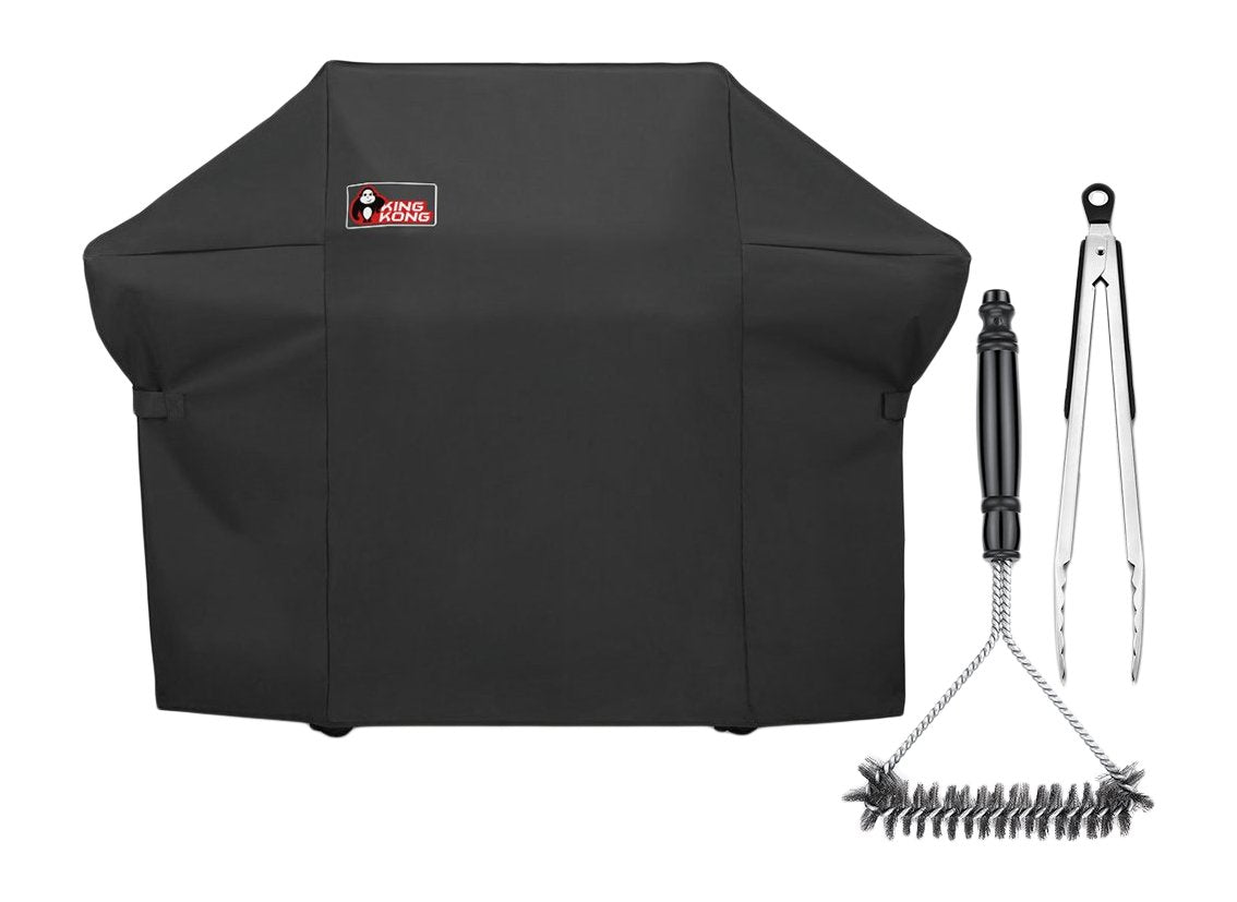 Kingkong front view cover on Weber Summit 400 protects grill from elements