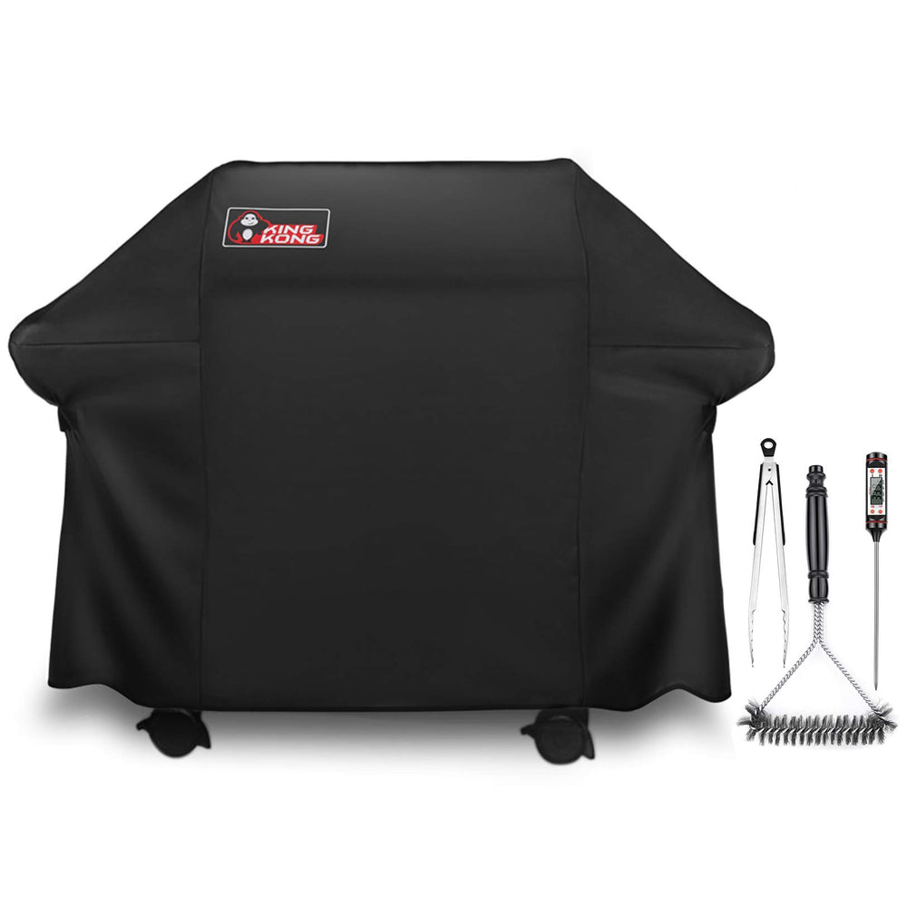 Kingkong front view of cover on grill showing full protection