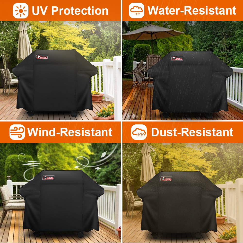 Kingkong patio scene with covered grill protecting outdoors