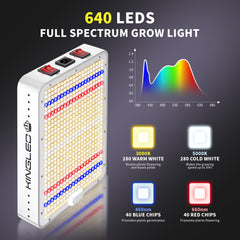 KingPLUS KP1000 detalle de LED y espectro para crecimiento eficiente