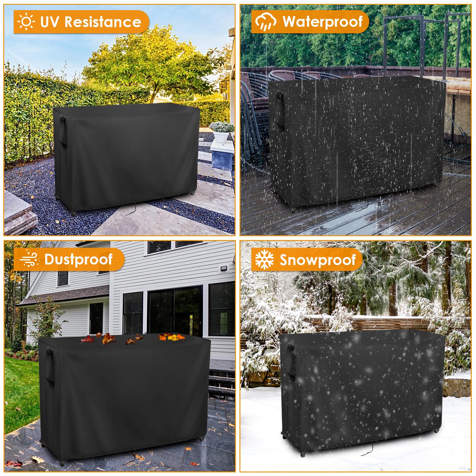 Kingling cover fitted on outdoor bar table demonstrating weather protection