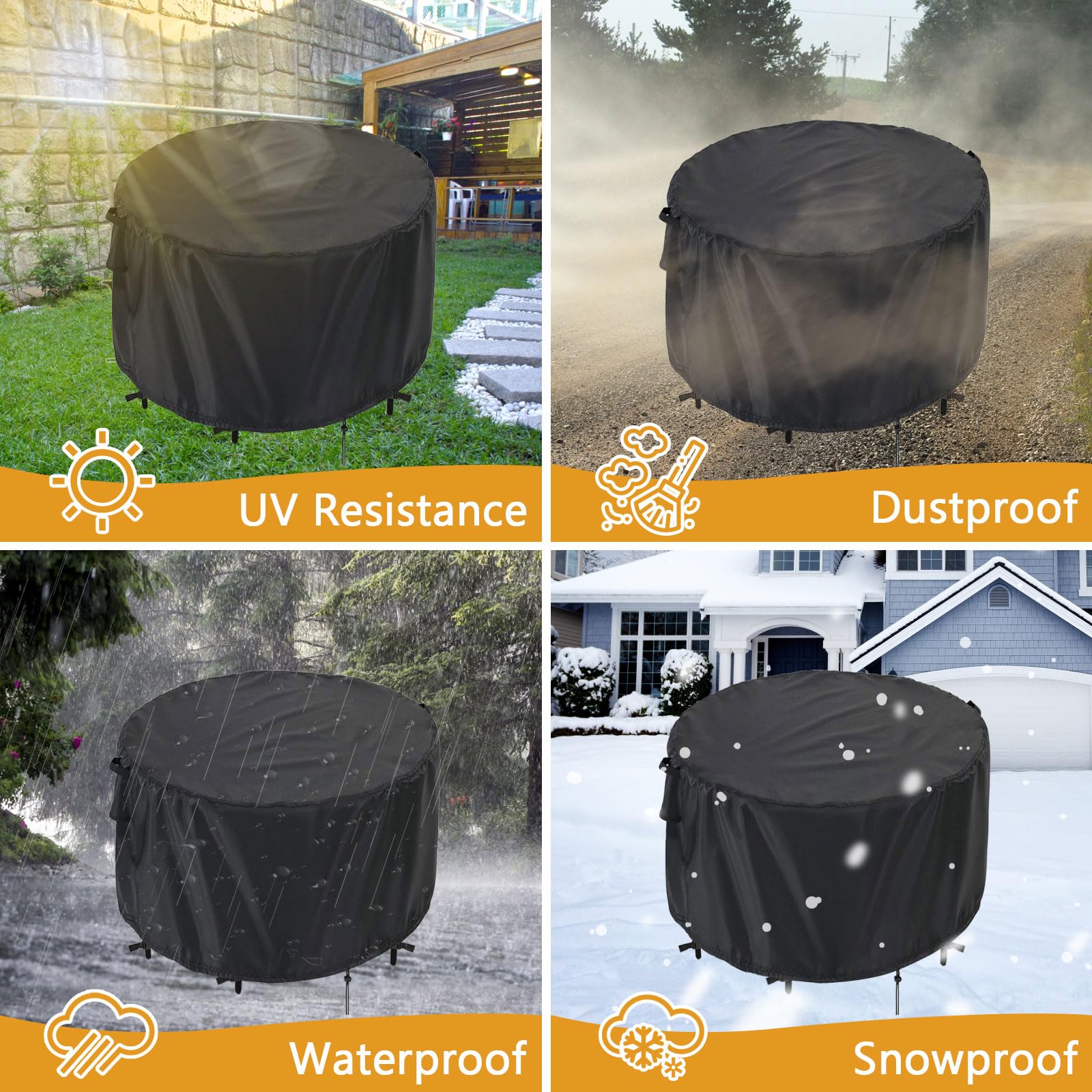Kingling folded cover compactly stored showing space-saving convenience