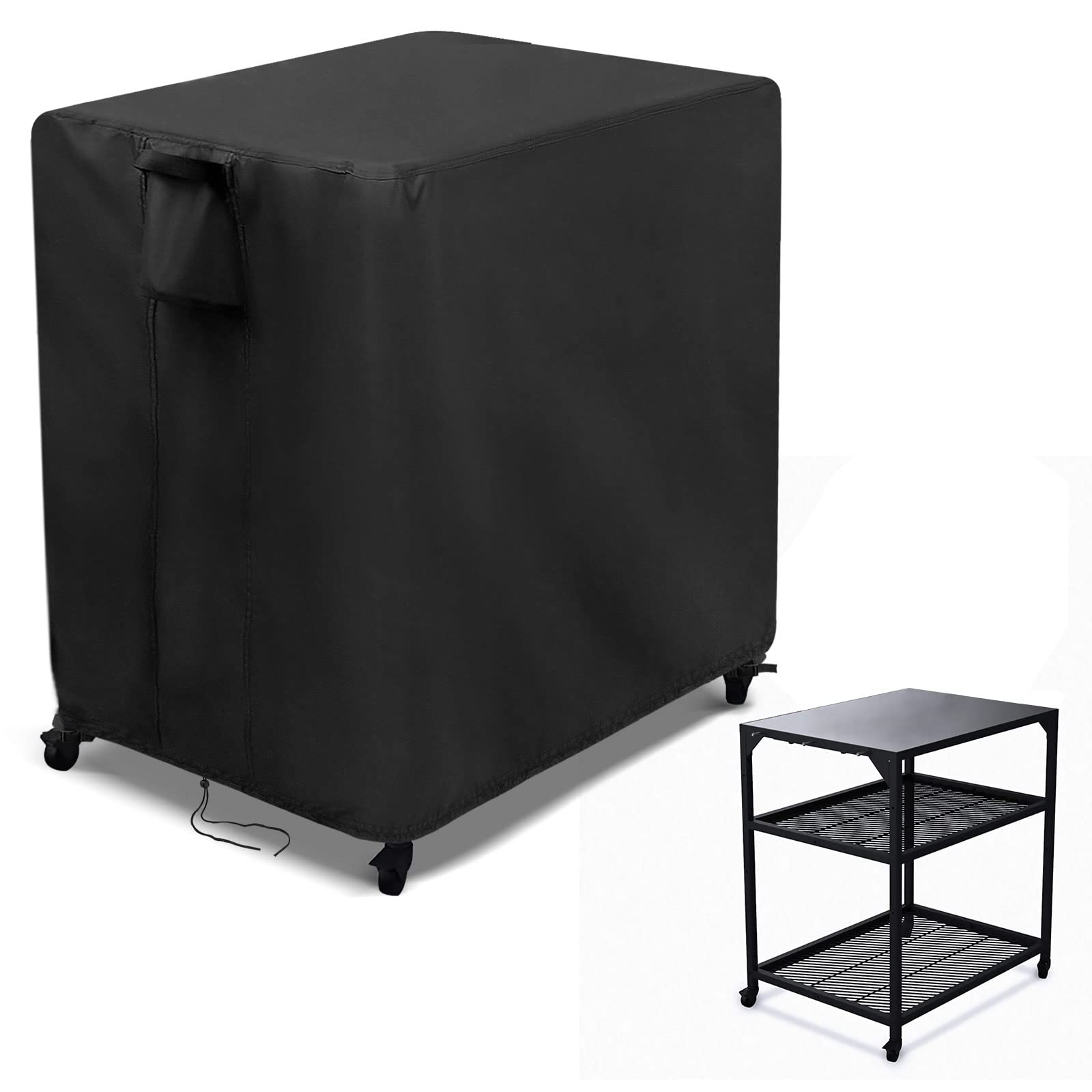 Kingling front view showing cover fit on Ooni medium table and full protection