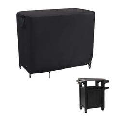 Kingling front view of cover on Keter-style table showing full protection