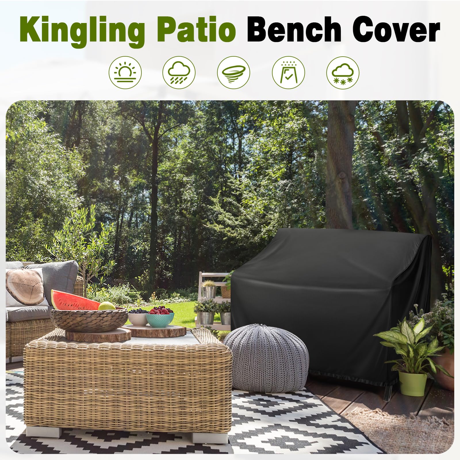 Kingling cover beside a measuring tape showing size fit and scale