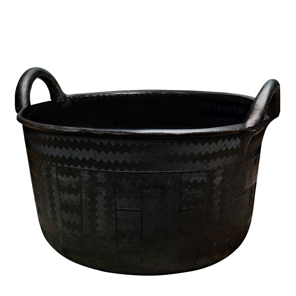 Kings County Tools front view of black 30L rubber bucket showing durable shape and capacity