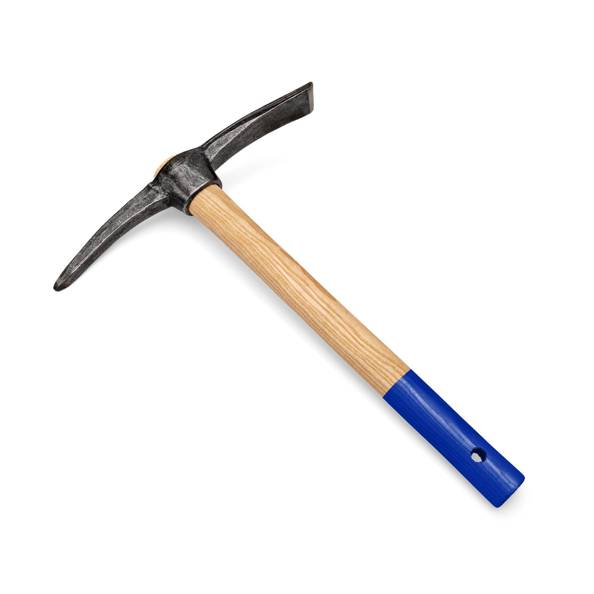 Kings County Tools front view of mini pick axe showing full tool and balance