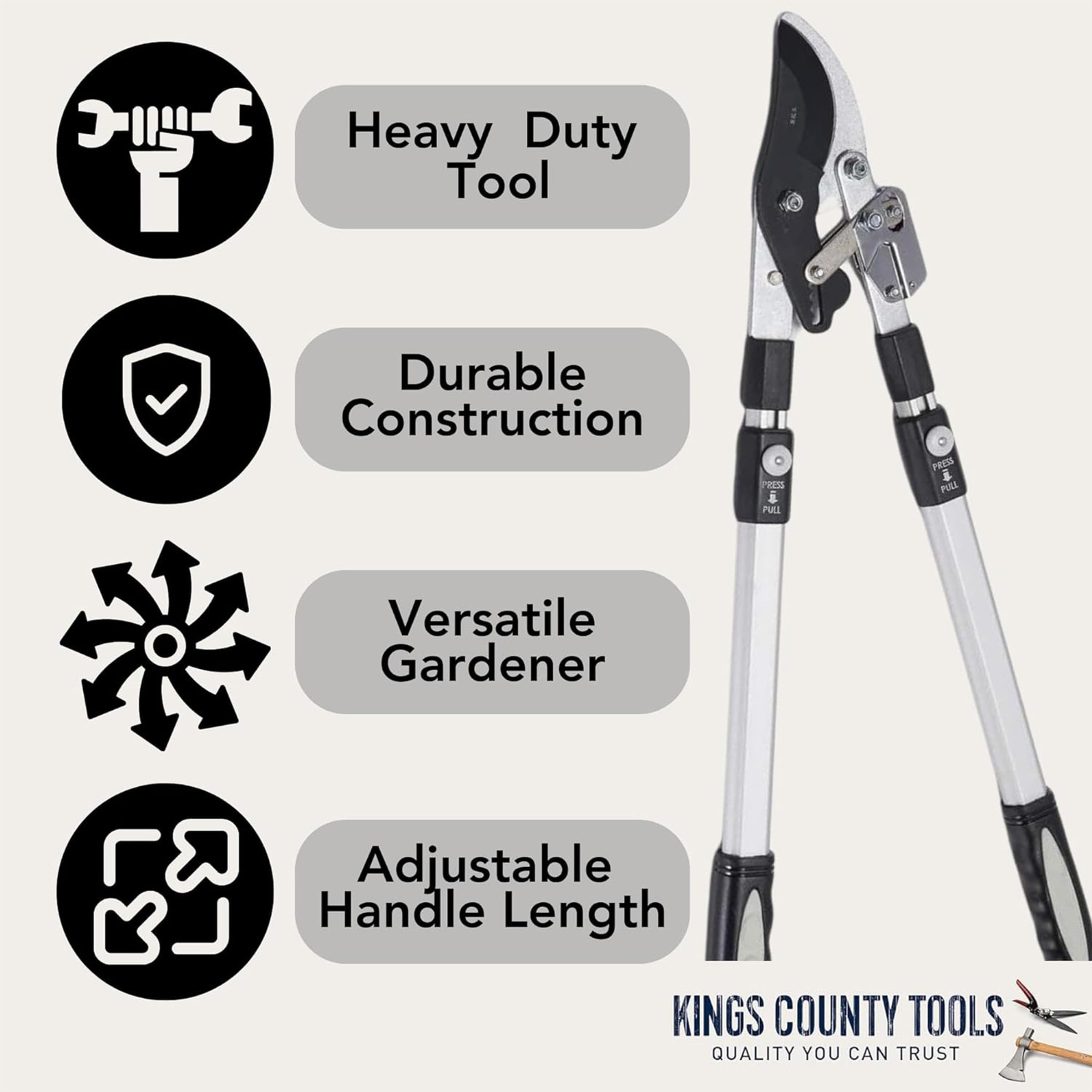 Kings County Tools blade close-up showing sharp alloy steel edge for clean cuts