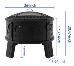 Kingson removable grill attached over flames for easy backyard cooking and searing
