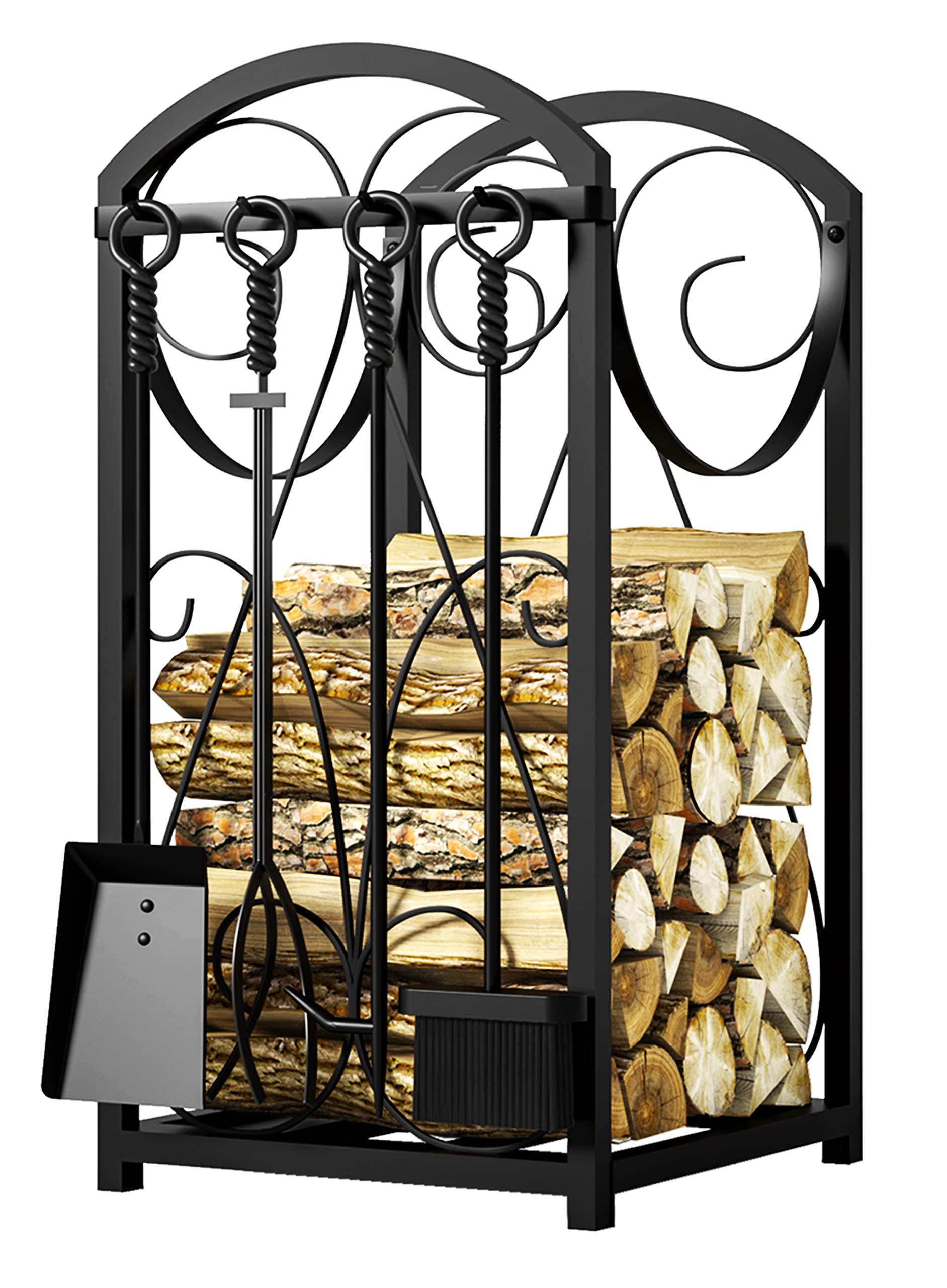 Kingson firewood rack placed in living room illustrating aesthetic and function