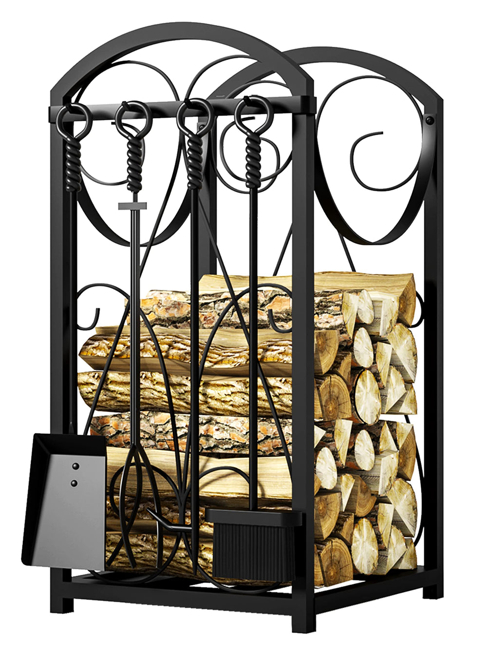 Kingson firewood rack placed in living room illustrating aesthetic and function