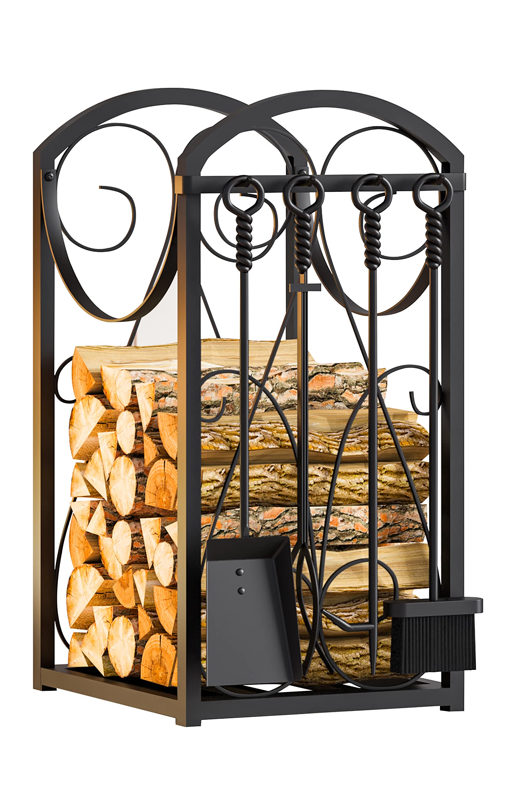 Kingson side profile of rack loaded with logs demonstrating stable stacking capacity