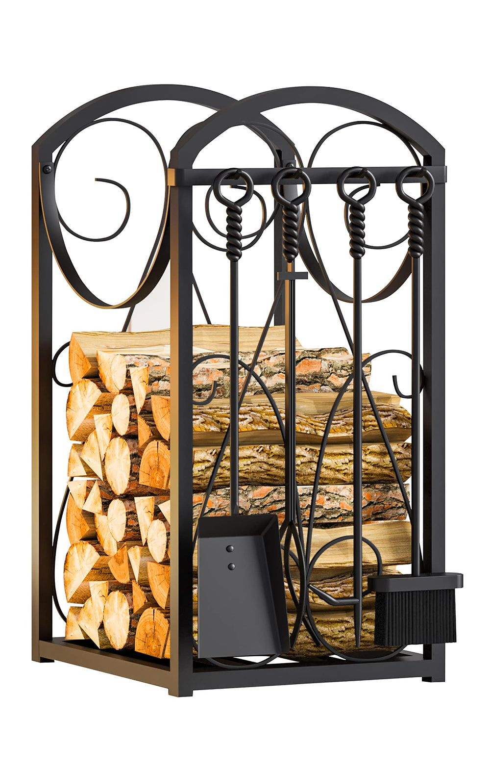 Kingson side profile of rack loaded with logs demonstrating stable stacking capacity