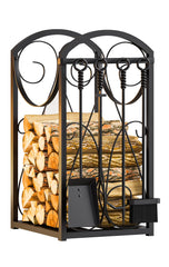 Kingson side profile of rack loaded with logs demonstrating stable stacking capacity