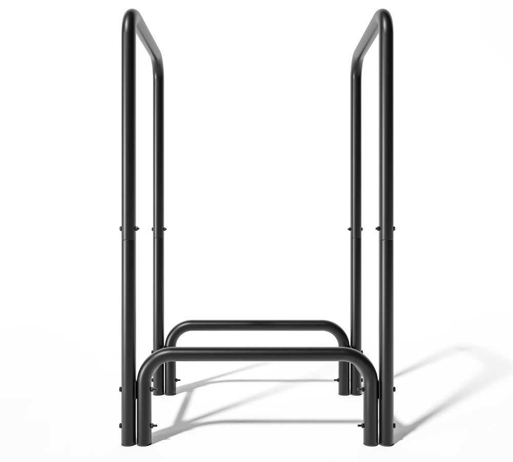 Kingson next to a chair showing scale and compact design benefit